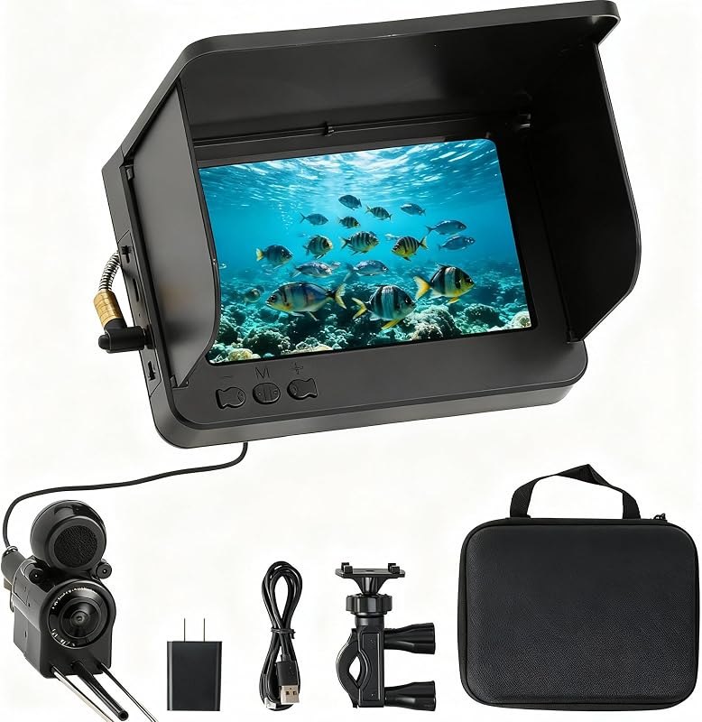 Portable Fish Finder IP68 Waterproof 5 Inch Underwater Camera — fish finder battery for fish finder battery