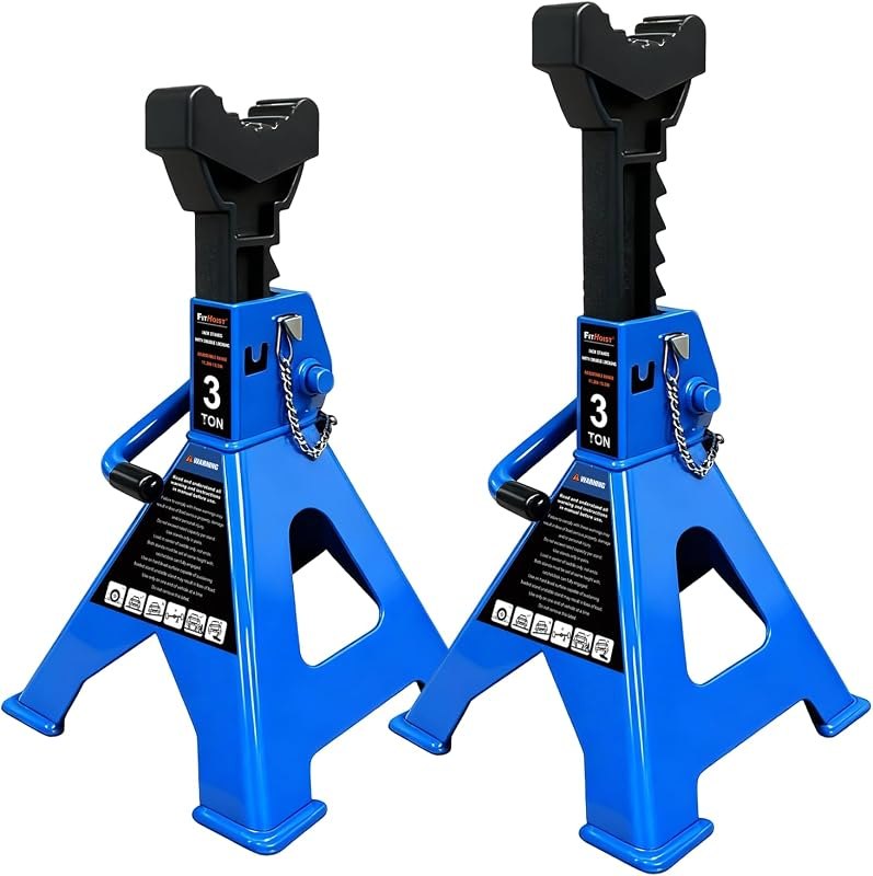 3 Ton Jack Stands Heavy Duty 6,600 LBs, Car Jack Stand for Trucks with Double Pin Locking & Extra Rubber Pads