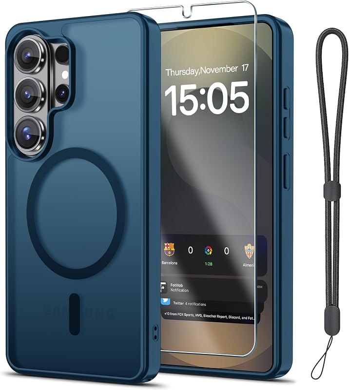 Janmitta Magnetic for Samsung Galaxy S26 Ultra/S25 Ultra Case,with Screen Protector+Wrist Strap,Compatible with