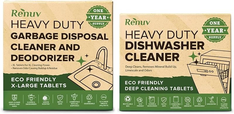 Renuv® Garbage Disposal Cleaner + Dishwasher Cleaner Bundle