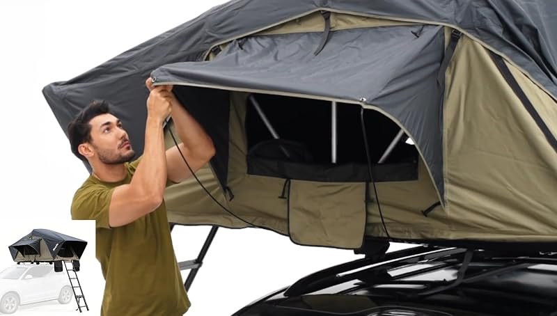 Meedo Apolle A86 M, Soft Shell Rooftop Tent, Fits 2 People, Made with Waterproof Material and a Rainfly-Fold Design