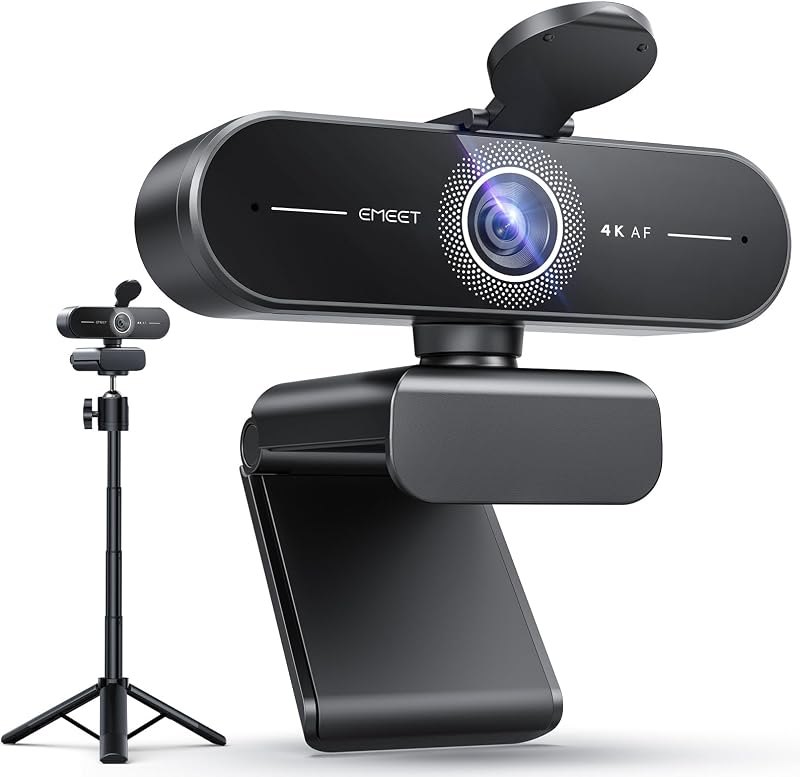 EMEET C60E 4K Webcam with Tripod, Streaming Camera with PDAF Autofocus — webcam for streaming for webcam streaming