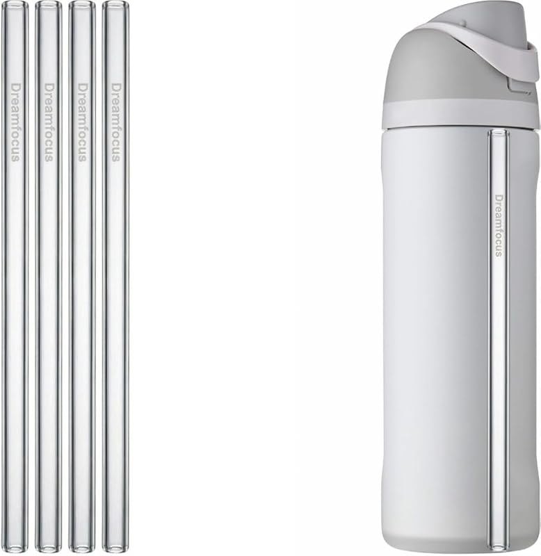 Dreamfocus Glass Straw Replacement for Owala FreeSip Water Bottle 32 oz 4-Pack — bottled water glass straws for