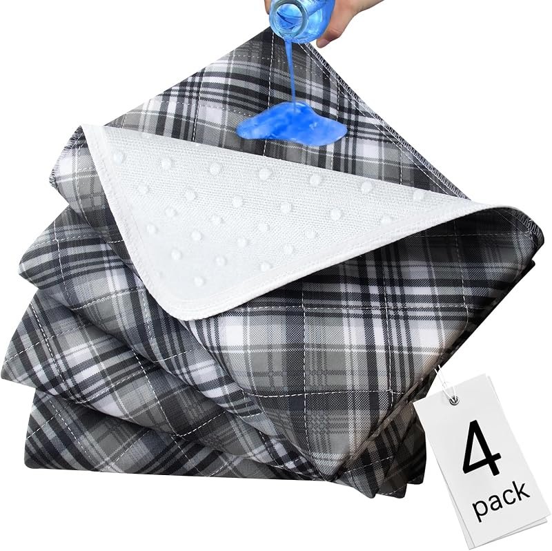 Washable Waterproof Incontinence Bed Pads - 34” x 36”(4 Pack) , Reusable Heavy Absorbency Underpads for Adults, Kids