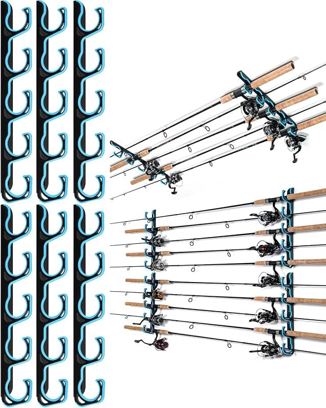 Ghosthorn Fishing Rod Rack,Wall or Ceiling Mounted Pole Holder Garage — best fishing rod holders for fishing rod holders
