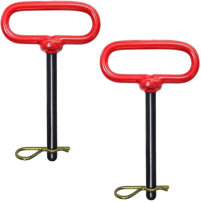 3/8 Trailer Tow Hitch Pin with Red Handle and Clip ,3/8x5 Clevis Pin for Towing with an ATV, UTV or Lawn Tractor