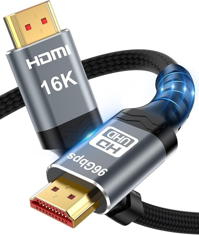 16K HDMI 2.2 Cable [16K@60Hz, 8K@240Hz, 2K/4K@480Hz/240Hz], 96Gbps Ultra High Speed Braided HDMI Cord, HDR10+ eARC