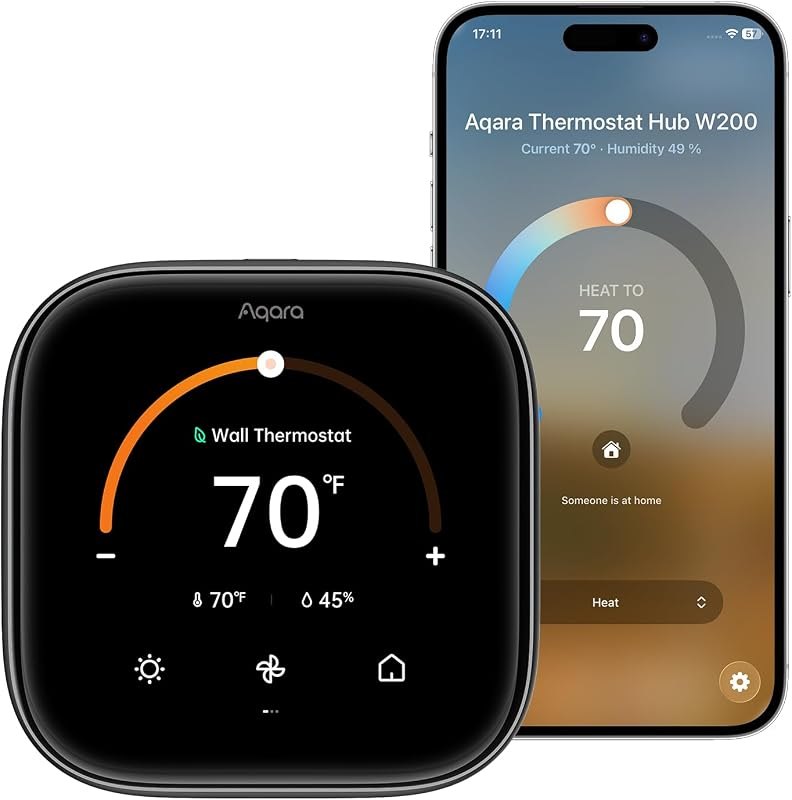 Aqara Smart Thermostat W200 with Apple Adaptive Temperature — smart heat pump thermostat for smart heat pump thermostat