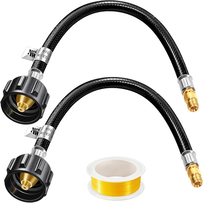 12 inch RV Propane Hose Connect to 2-Stage Auto Changeover Regulator for RVs, Campers & Trailers (2 pcs) — rv propane