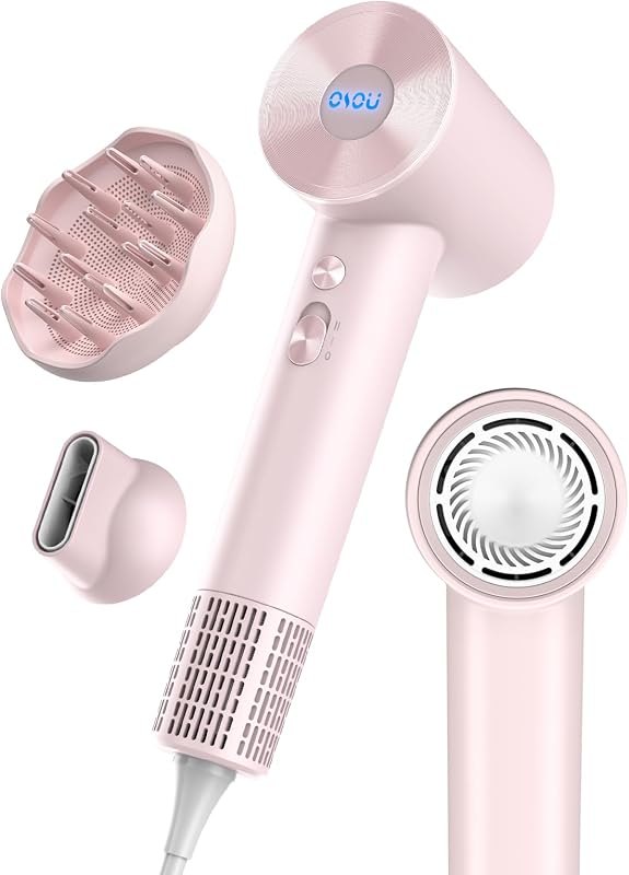OSOU Hair Dryer with Diffuser for Curly Hair, Negative Ionic Hairdryer, High-Speed Blow Dryer with 110, 000 RPM