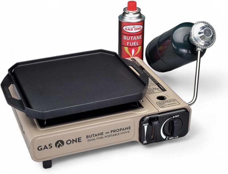 GasOne GS-3400P-KIT Propane or Butane Gas Stove with Flat Top Griddle Included — best propane outdoor griddle for