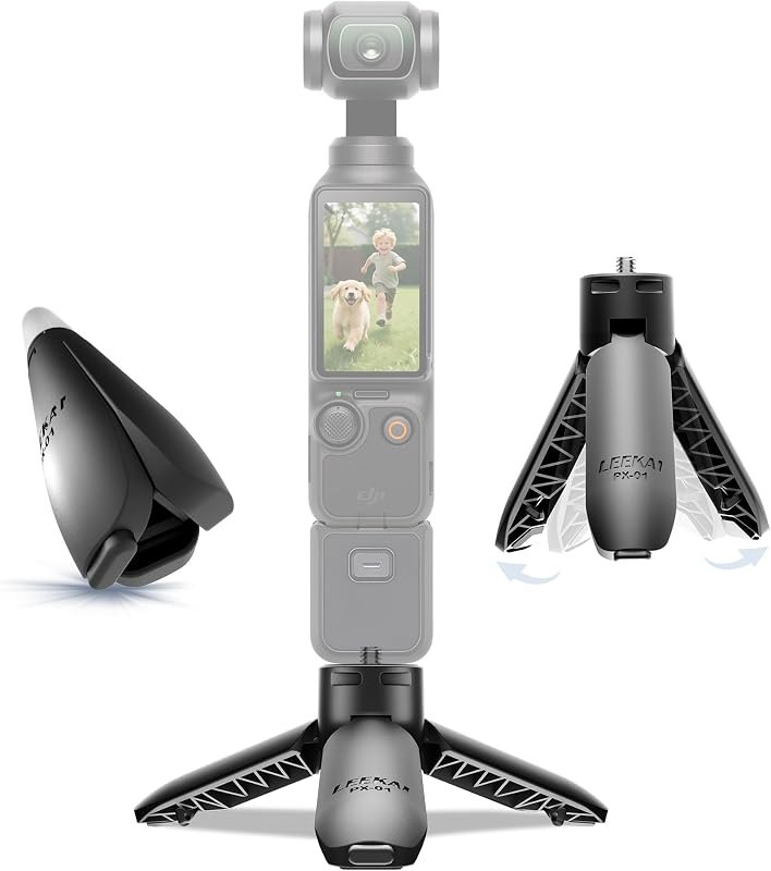 PX01 0.01S Auto Open Mini Desktop Tripod for DJI Osmo Pocket 4P/4/3 — lightweight travel tripod for lightweight travel