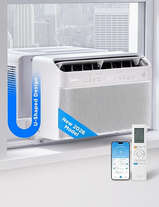 Midea 12,000 BTU U Shaped Window Air Conditioner, Cools up to 550 Sq Ft — Window AC Unit for window unit