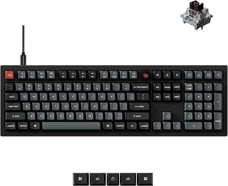 Keychron V6 8K Full Size Wired Mechanical Keyboard with Programmable Knob, 8000 Hz Polling Rate, OSA PBT Keycaps