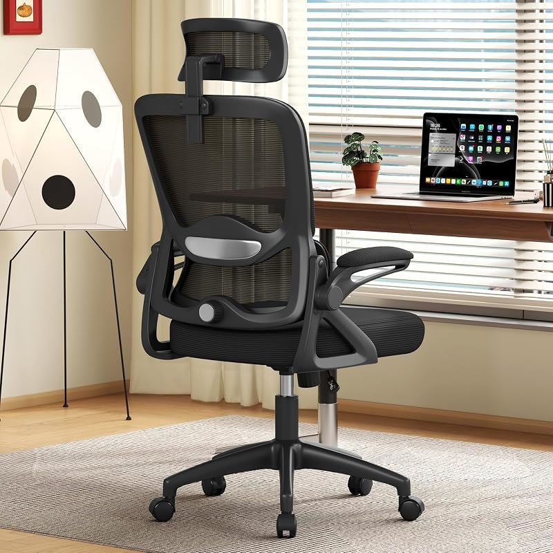 Ergonomic Office Chair,Mesh Office Chair with Lumbar Support,High Back Desk Chair with Flip-up Arms,400 lbs Big and
