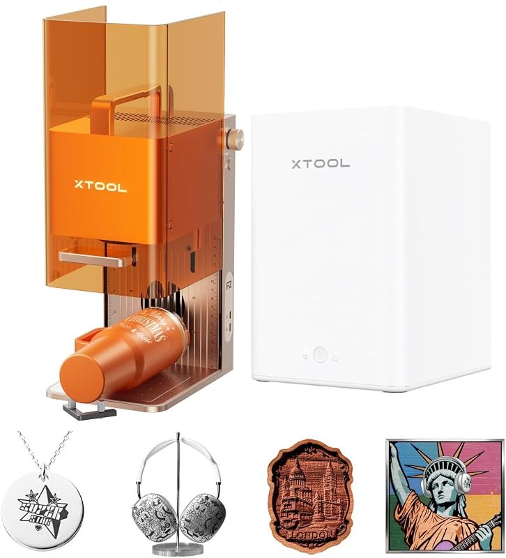 F2 Laser Engraver with Smoke Purifier, 5W IR & 15W Diode Dual Laser, Built-in 50MP Camera, 6000mm/s Ultra Fast, 3D