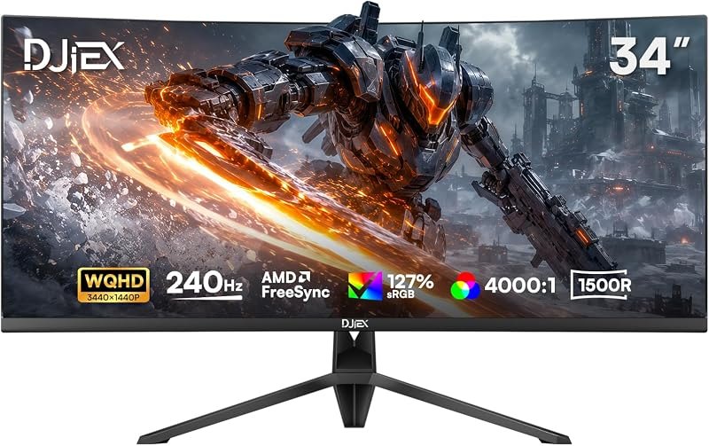 34 Inch Ultrawide Curved Gaming Monitor 240Hz, UWQHD(3440 x1440), 1ms — 34 inch ultrawide monitor for inch ultrawide
