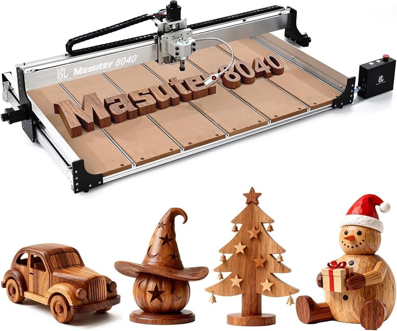 CNC Router Machine 800x400mm, 3 Axis Milling and Engraving Kit with 300W Spindle, Closed-Loop Stepper Motors, Ball