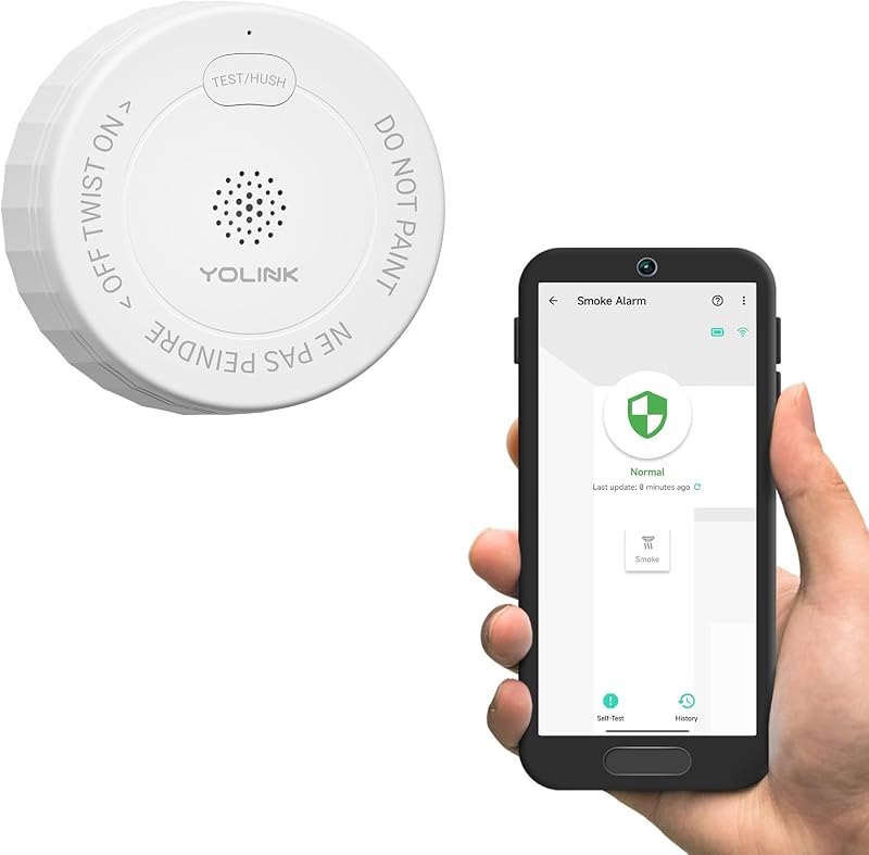 YoLink Photoelectric Smoke Detector, UL 217 10th Edition, Hub Required — Smoke Detector Alarm for smoke detector alarm