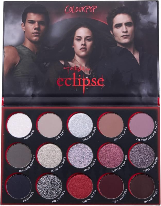 ColourPop x The Twilight Saga Eclipse Eyeshadow Palette - Limited Edition 15-Shade Matte, Metallic & Glitter Eyeshadow
