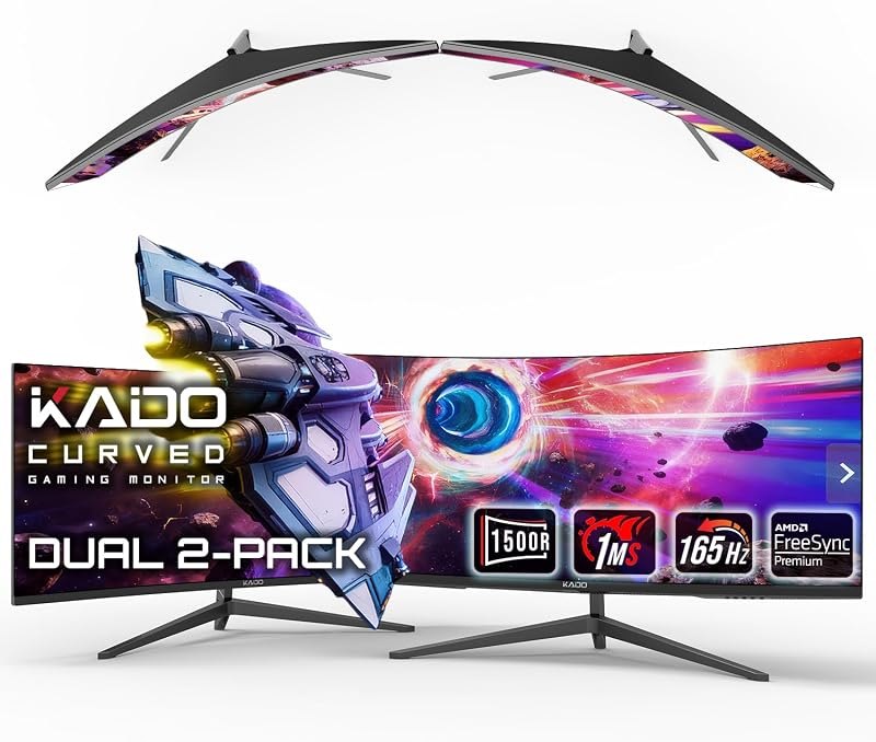 Kado 2-Pack 34" Curved 1500R 165Hz 1ms Ultrawide 3440x1440 Computer Monitor — best 34 inch ultrawide monitor for inch