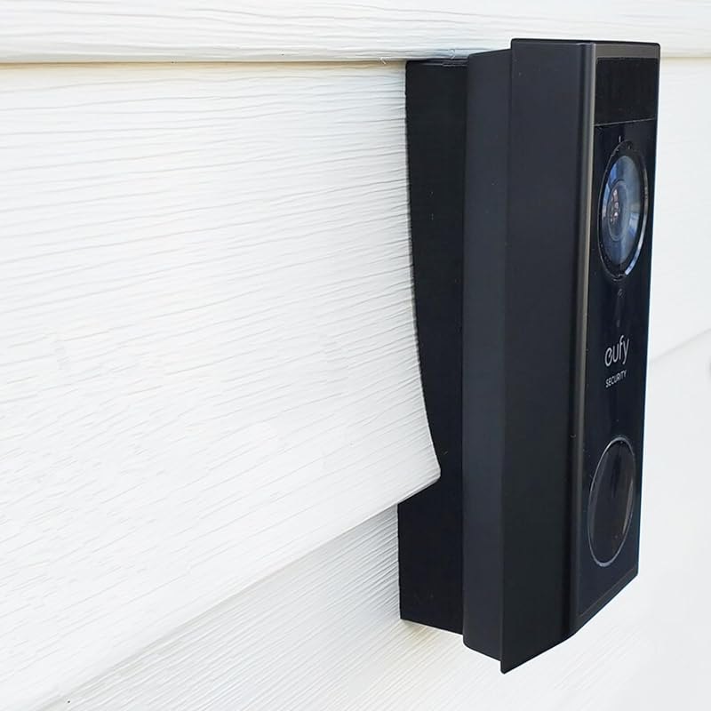 Vinyl Siding Mounting Bracket Compatible with eufy Video Doorbell E340, 4 Inch Standard Vinyl Siding, Black PETG