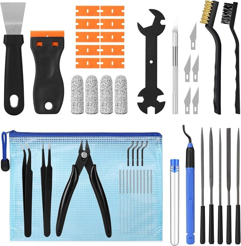 48PCS 3D Printer Tools, 3D Printer Tool Kit for 3D Printing Removing, Cleaning & Finishing, Includes Deburring Tool
