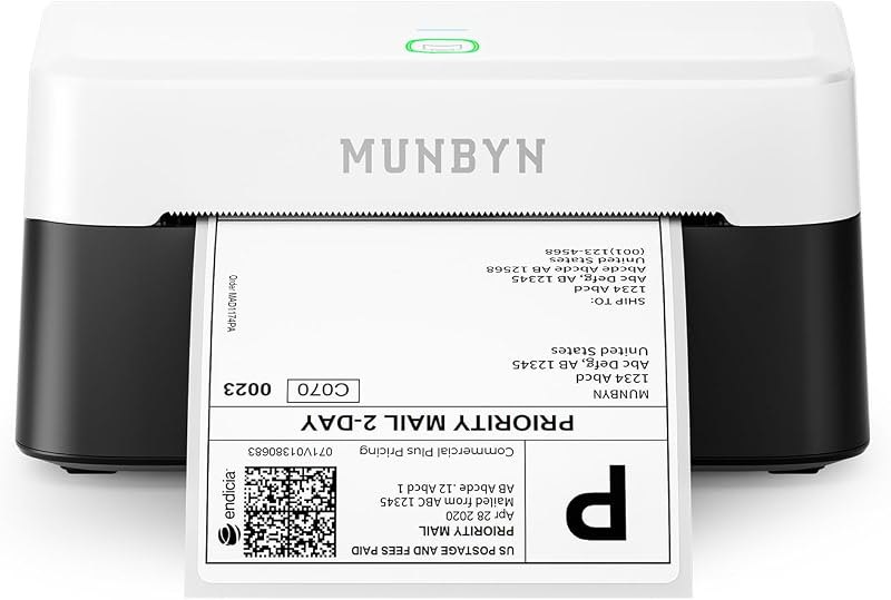 MUNBYN Bluetooth Thermal Label Printer, Wireless 4x6 Shipping Label Printer — desktop thermal barcode printer for