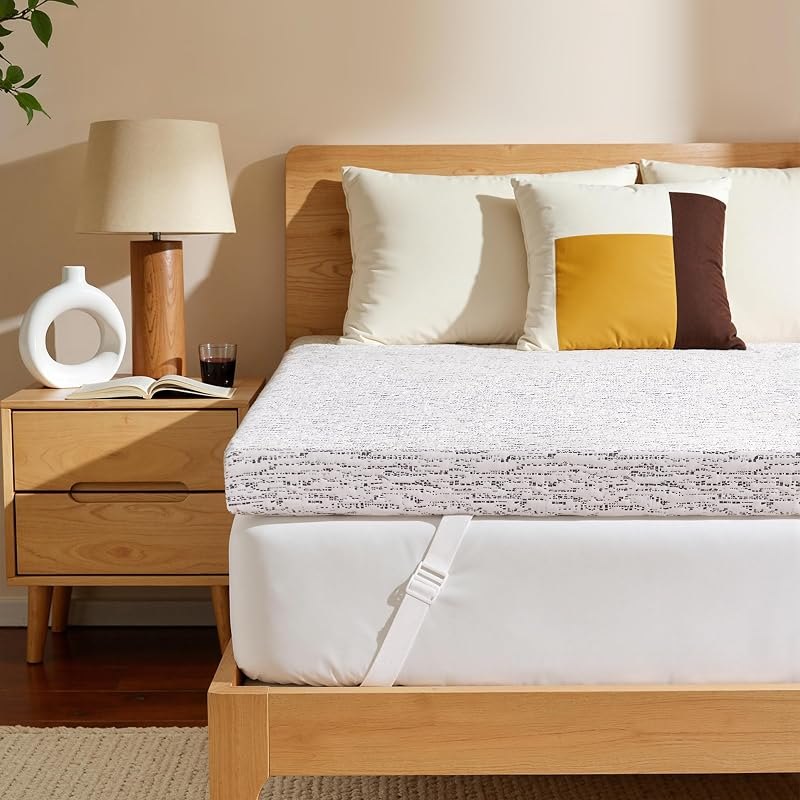 Hokway 2 Inch Memory Foam Mattress Topper with Cover Memory Foam Twin XL Mattress Pad Bed Topper Ventilated High