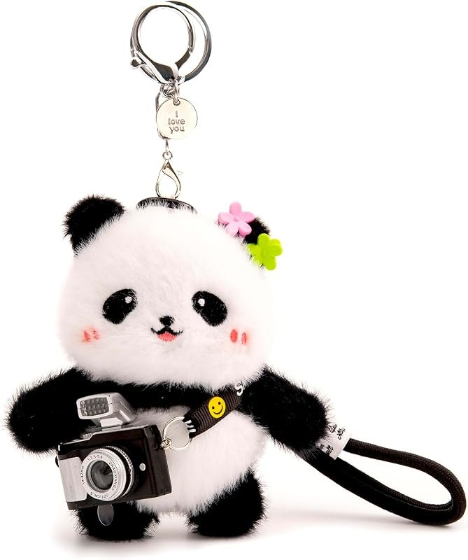 Bag Charm Cute Black Cat Plush Keychain Backpack Purse Key Chain Accessories Gifts for Women — wallet on chain for