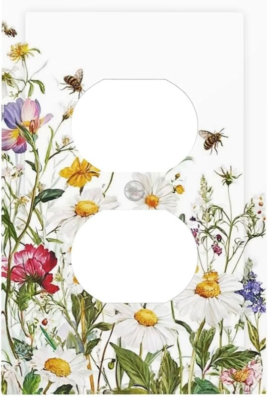 Decorative Outlet Covers Rustic Floral Daisy White Wild Flower 1 Gang Duplex Light Switch Cover Plate Unique Wall