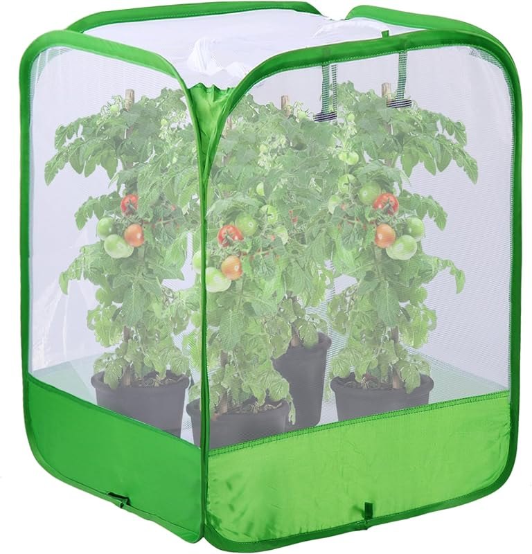 36" Large Mesh Plant Cover for Outdoor, Plant Netting Protector Garden Enclosure Cloche for Fruit, Vegetables