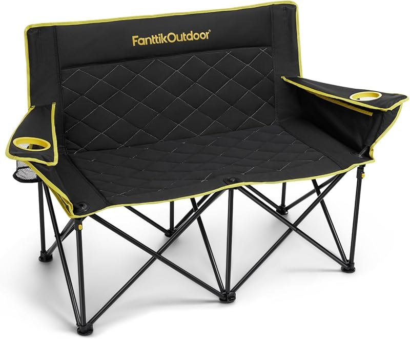 FanttikOutdoor Zeta L11 Duo Pro Double Camping Chair, 2 Person Portable Folding Couch, Up to 600 lbs, High Strength