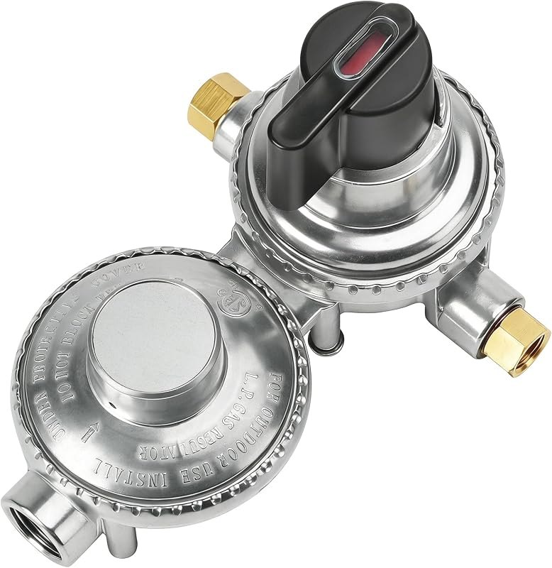 onlyfire Auto Changeover Two Stage Propane Regulator with Mounting Bracket