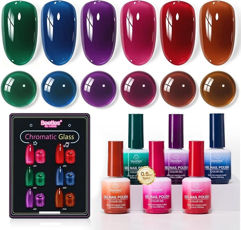 Beetles Jelly Gel Nail Polish Set, 15ml Chromatic Glass Halloween Gel — Syrup Nail Polish for syrup nail polish