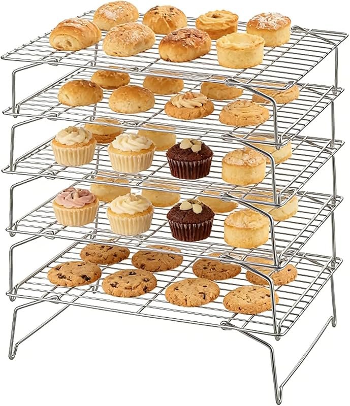Herogo 5-Tier 15"x10" Stainless Steel Baking Cooling Rack — Cupcake Cooling Rack for cupcake cooling rack