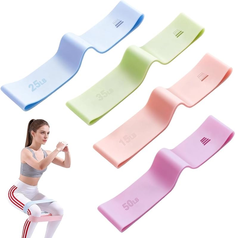 Resistance Bands for Working Out - 2/3/4 Pack Elastic Loop Exercise Band Set 15 25 35 50 lbs, Strength Training