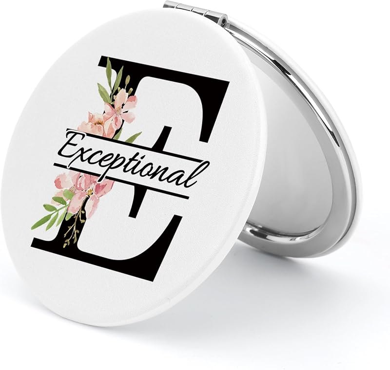 Personalized Gifts For Women Initial Compact Mirror Letter A-Z Inspirational Gift birthday gifts for Friends mom