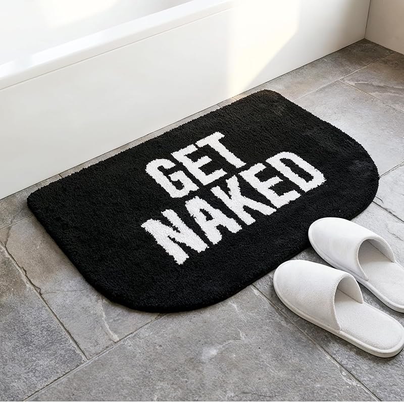 Get Naked Bath Mat, 35x24 in, Non Slip Absorbent Microfiber — non slip bath mat for non slip bath mat