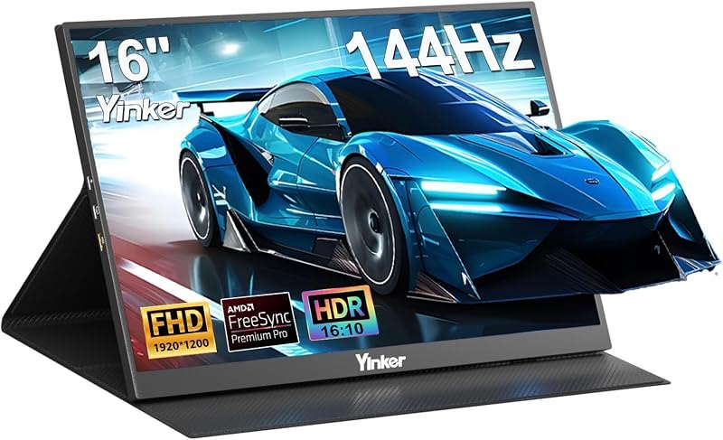 144Hz FHD Portable Monitor Gaming Display 16 Inch HDR IPS USB-C HDMI — 16 inch portable monitor for inch portable