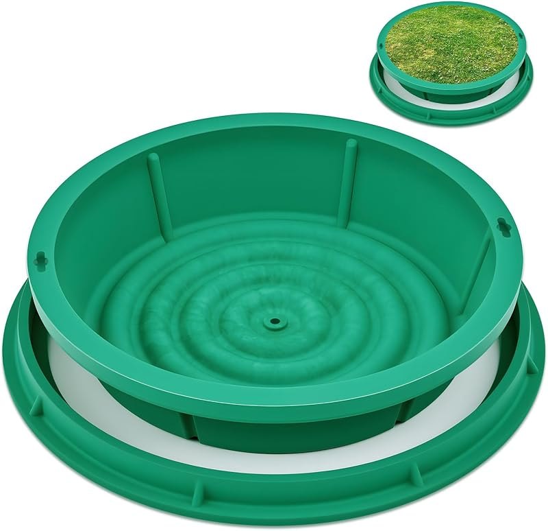 24 Inch Round Septic Tank Lid Green Covers decorative Recessed Round Septic Tank Lid with Base Hidden Sewage Basin