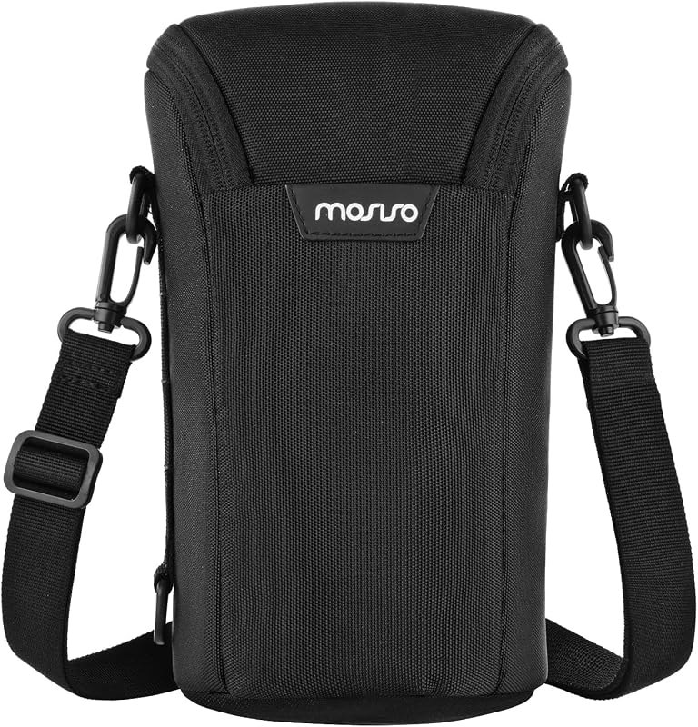 MOSISO Camera Bag, Camera Lens Pouch Case, Crossbody Shoulder Bag, Black — camera lens bag for camera lens bag