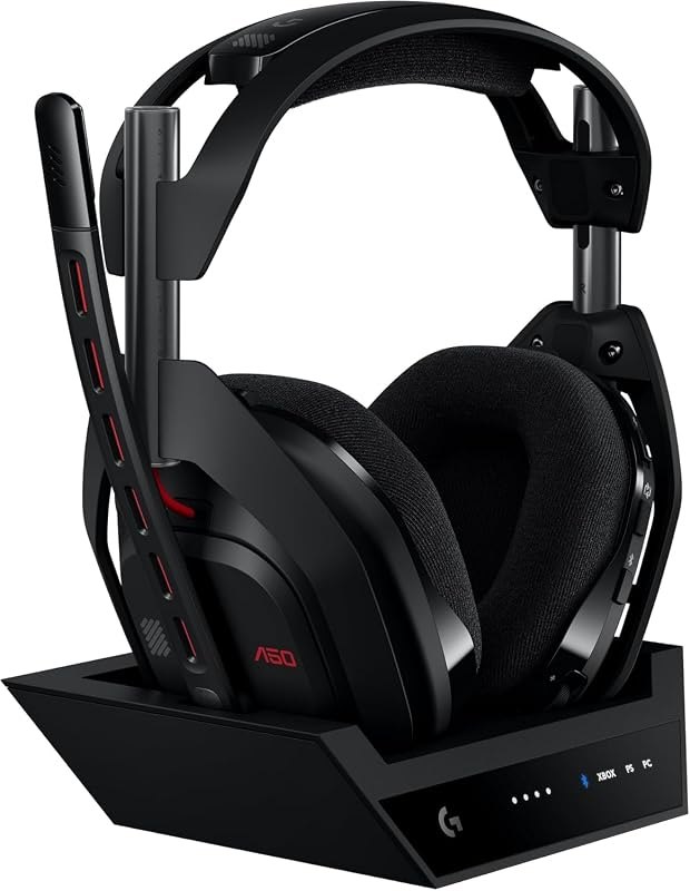 Logitech G Astro A50 Omni-Platform Wireless Gaming Headset + Base Station for PS5, Xbox, PC: PLAYSYNC Audio Switcher