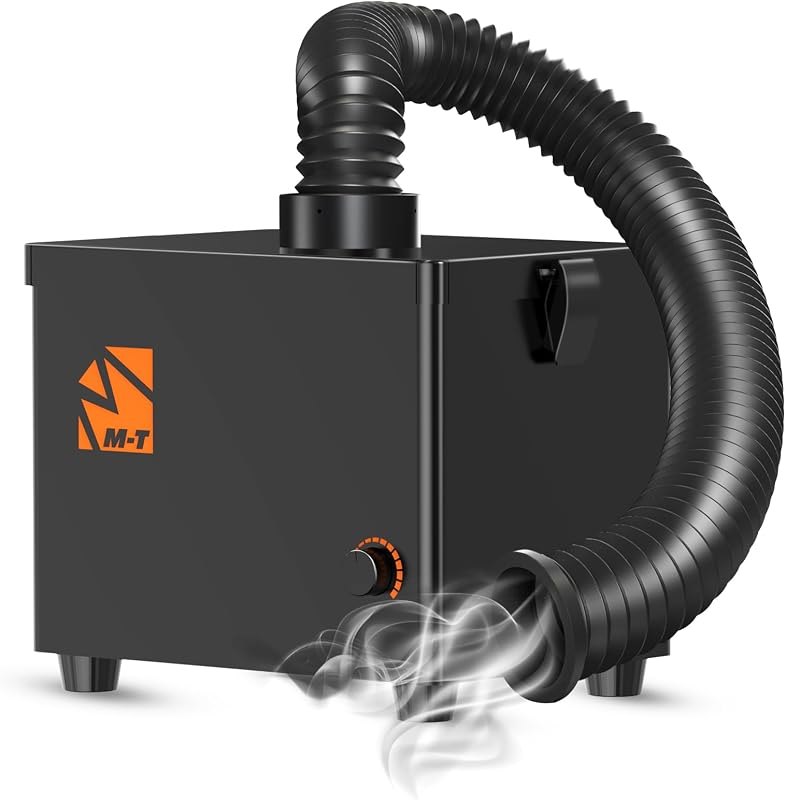M-T 318 Solder Fume Extractor 216 m³/h Strong Suction Smoke Absorber with 3-Stage Filtration 60 dB Low Noise Desktop