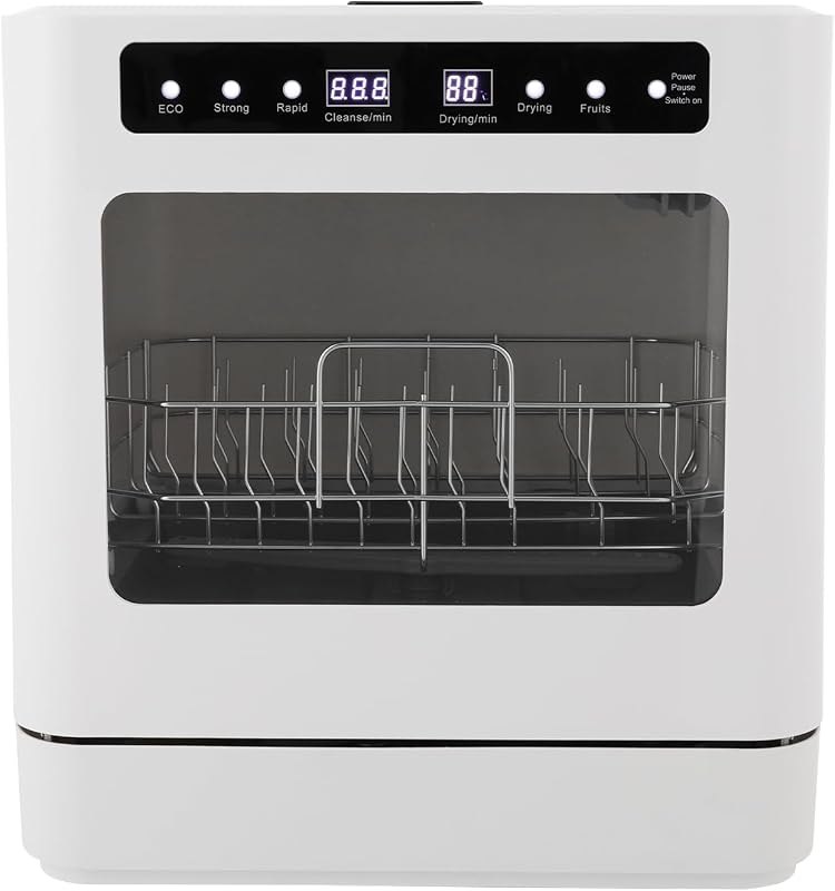 Countertop Dishwasher 800W Portable Mini Dishwasher 6.8L/1.8 Touch Controls Gallon Portable Dishwasher Countertop with