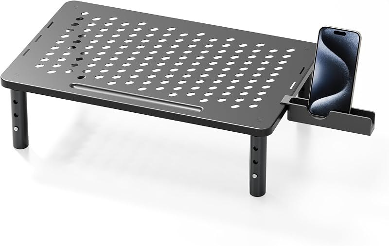 Computer Monitor Stand Riser For Desk, 3 Height Adjustable, 1 Pack — Ergonomic Desk Organizer for ergonomic desk
