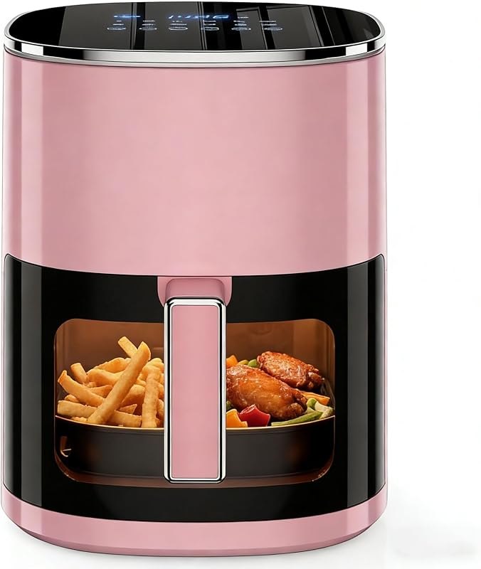 Simple Deluxe 12-in-1 Air Fryer 6.34 Qt, Digital Preset Airfryer with Visible Window, Nonstick and Dishwasher-Safe