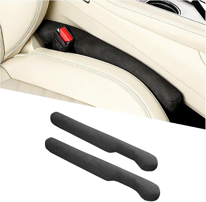 2 Pack Suede Leather Seat Gap Fillers, Black