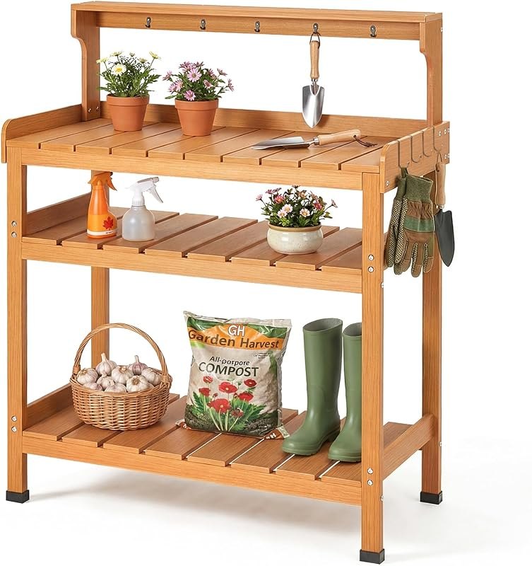 Potting Bench Table, Extra-Large Outdoor Garden Potting Bench-HDPS — greenhouse table for greenhouse table