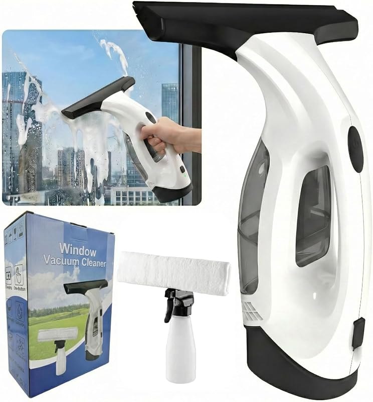Window Vacuum Squeegee Cordless, 2000Pa Electric Window Cleaner Tool — glass vacuum cleaner for glass vacuum cleaner